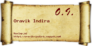 Oravik Indira névjegykártya